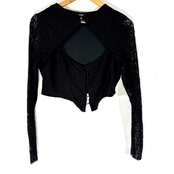 AFRM Santi Corset Black Lace‎ Womans Large Goth Whimsigoth Dark Fairy - Picture 2 of 9